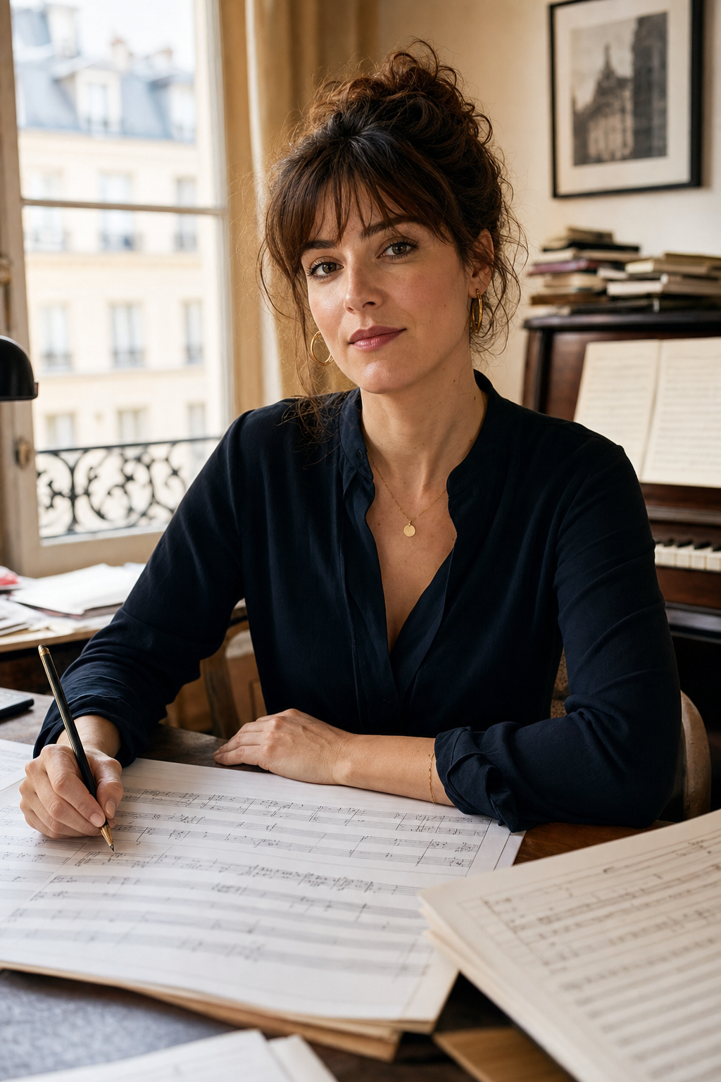 Lina Renaud, fondatrice de l'atelier Partition, à son bureau à Metz